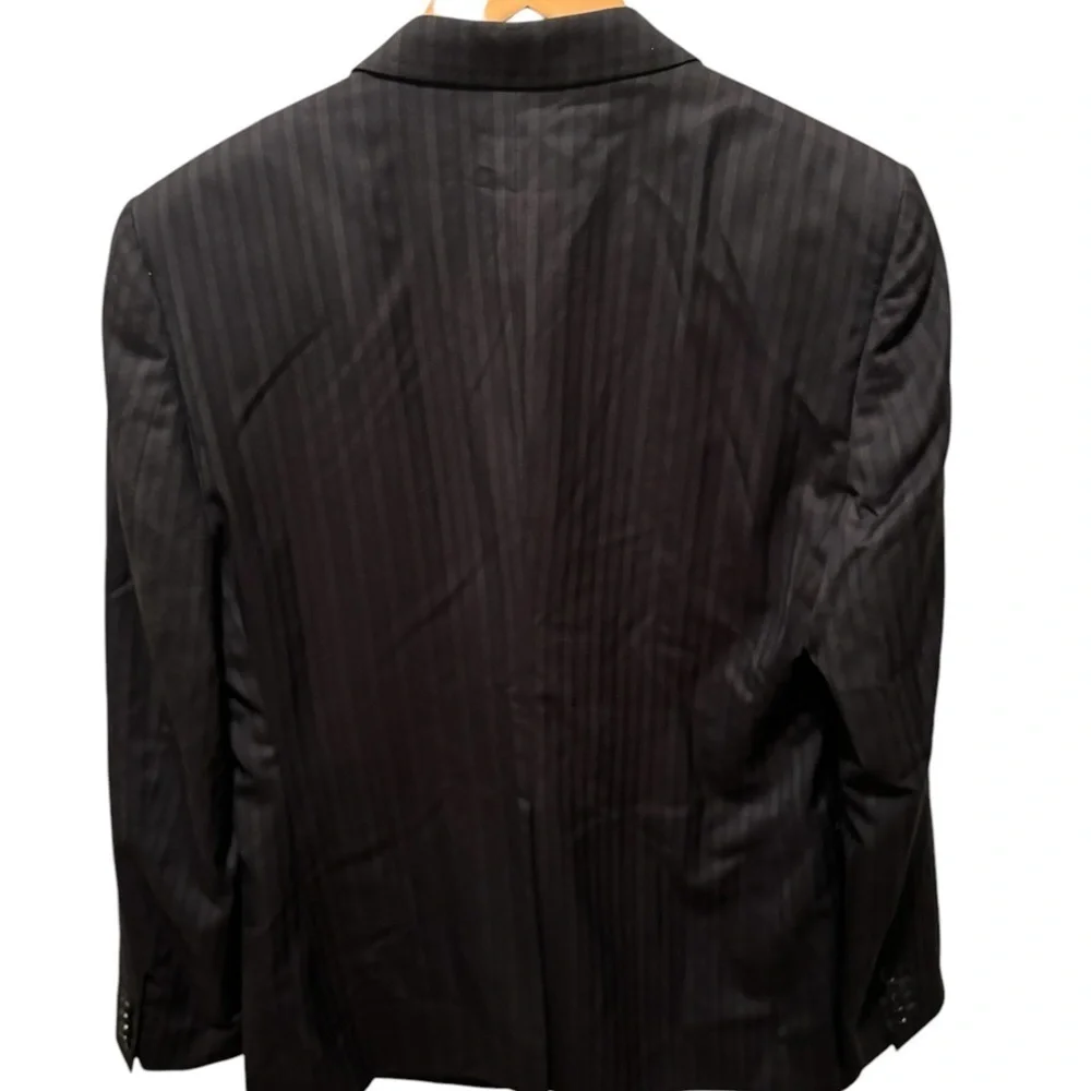 Dolce & Gabbana Blazer 52EU/42US Black Striped Silk Wool Blend Suit Jacket Italy